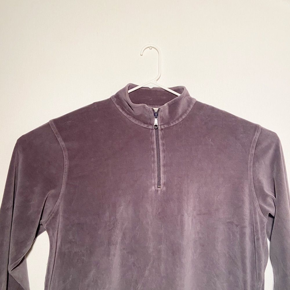 J. Crew Velour‎ Quarter Zip Shirt Mens Size Extra Large Cotton Pullover - Picture 4 of 6